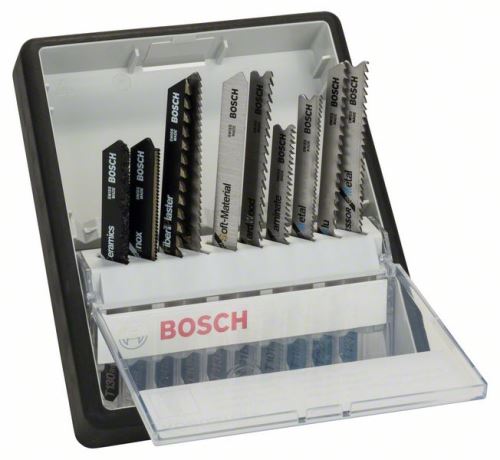 BOSCH 10-delige set zaagbladen Robust Line Top Expert, met schacht TT 130 RIFF; T 118 AHM; T 141HM; T 101 A; T 113 A; T 101 BF; T 101 BIF; T 118AF; T 227 D; T 123 X 2607010574