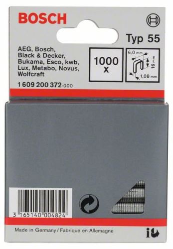 BOSCH Smalle nietjes voor nietmachine, type 55 6 x 1,08 x 16 mm (1000 stuks) 1609200372