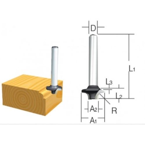 MAKITA bovenfrees voor afgeronde hoeken D-09363