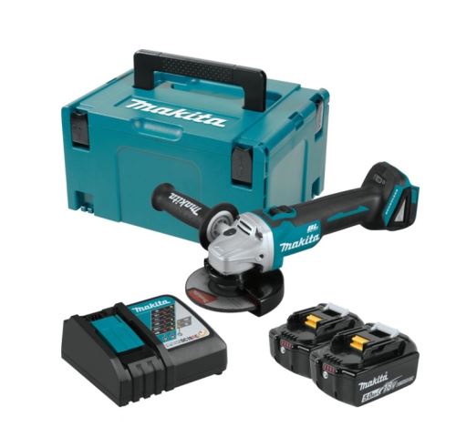 Makita Aku haakse slijper 125mm Li-ion LXT 18V/5,0Ah, Makpac DGA504RTJ