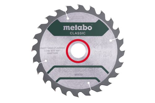 METABO Zaagblad 190 x 30 mm, 24 tanden, 15° 628675000