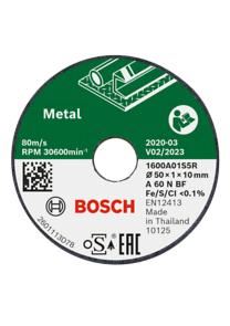 BOSCH Doorslijpschijf Metaal 50x1x10mm, 3 stuks 1600A01S5Y