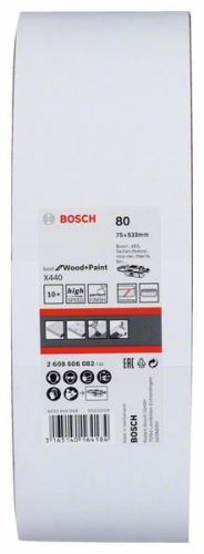 BOSCH 10-delige schuurbandenset X440 75 x 533 mm, 80 2608606082