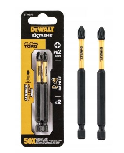 DeWALT PH2 bitset, 85 mm (2 stuks) DT70567T