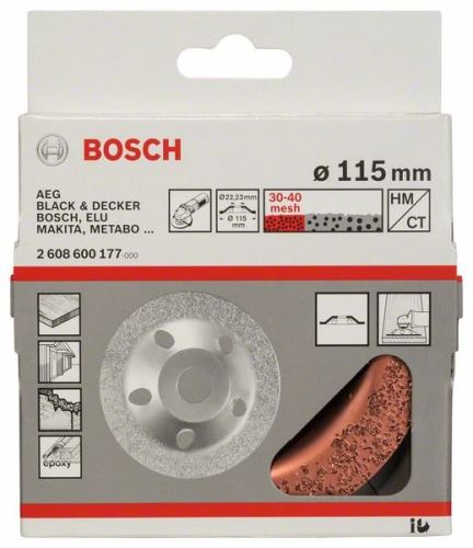 BOSCH Hardmetalen potwiel 115 x 22,23 mm; fijn, plat 2608600177