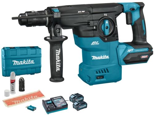 Makita Aku hamer met verwisselbare boorkop en AWS Li-ion XGT 40V/4,0Ah, koffer HR009GM203