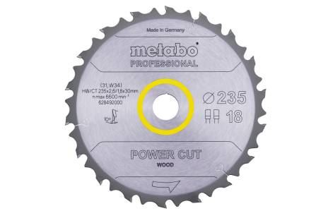 METABO Zaagblad "power cut wood - professional", 235 x 30 mm, 18 tanden, FZ/FA 10° 628492000