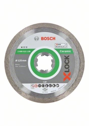 BOSCH X-LOCK Diamantdoorslijpschijf Standaard voor Keramisch systeem 125 x 22,23 x 1,6 x 7 mm 2608615138