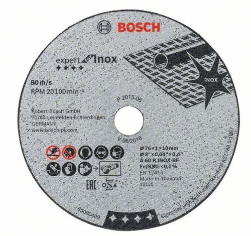 BOSCH Expert-slijpschijf voor Inox A 60 R INOX BF; 76 mm; 1 mm; 10 mm 2608601520