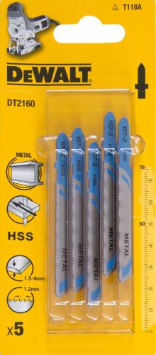 DeWALT HSS-zaagblad, voor dun metaal, 76 mm (5 stuks) DT2160