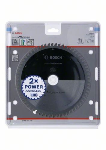 BOSCH Zaagblad voor accuzagen; Standaard voor aluminium 216x30x2,2/1,6x64T 2608837776