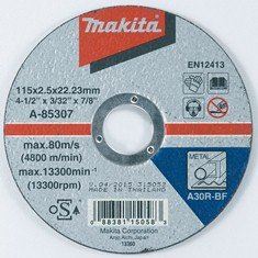 MAKITA mes snijden staal 115x2,5x22,23 mm A-85307