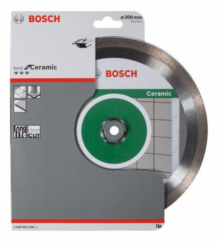 BOSCH Diamantdoorslijpschijf Best for Ceramic 200 x 25,40 x 2,2 x 10 mm 2608602636