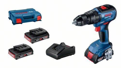 Bosch Professionele set: GSB 18V-50 + 3× GBA 2,0Ah + GAL 18V-20 in L-koffer 06019H5121