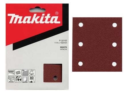 MAKITA schuurpapier 102x114 mm 6 gaten K320, 10 stuks P-33168