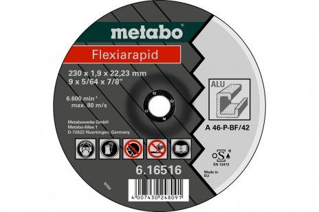 METABO Slijpschijf Flexiarapid 125 x 1,0 x 22,23 mm, ALUMINIUM, TF 41 - 616513000 616513000