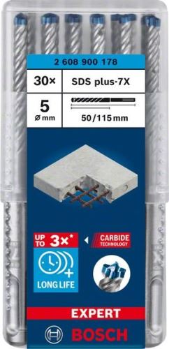 BOSCH EXPERT boor SDS plus-7X, 5x50x115 30 stuks 2608900178