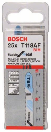 BOSCH Zaagblad voor reciprozaag T 118 AF Flexibel voor Metaal (5 stuks) 2608634505