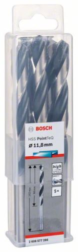 BOSCH Spiraalboor HSS PointTeQ 11,8 mm (5 stuks) 2608577286