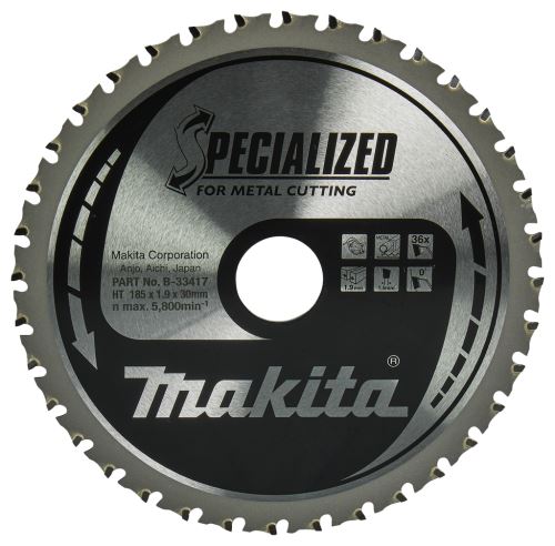 MAKITA zaagblad staal SPECIALIZED 185x1,9x30 mm 36 tanden B-33417