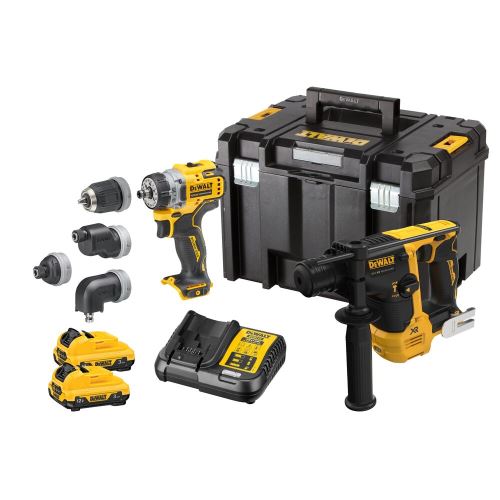 Dewalt accu combiset DCH072+DCD703, 12V XR, Li-Ion 2x3,0Ah, DCK2101L2T