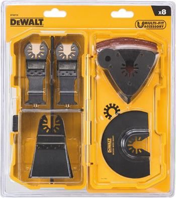 DeWALT Set (8 stuks) voor oscillerend gereedschap (1x DT20700, 1x DT20701, 1x DT20704, 1x DT20705, DT20710, 3x schuurpapier 93 x 93 mm) DT20731