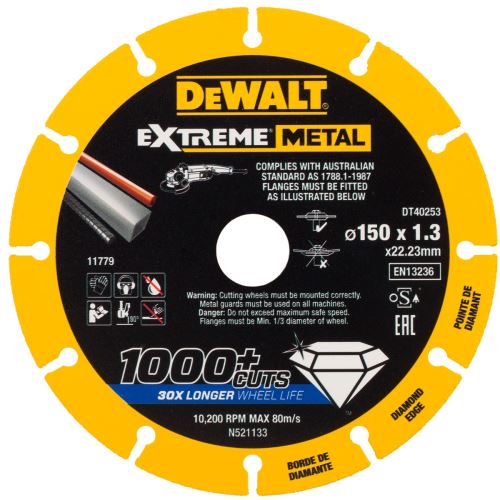 DeWALT Diamantzaagblad EXTREME METAAL 150 x 1,3 mm DT40253