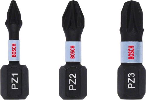 BOSCH Set PZ1, PZ2, PZ3 bits 25 mm, 3 stuks 2608522471