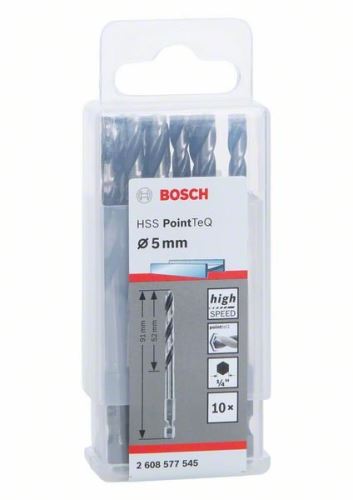 BOSCH Metaalboor HSS PointTeQ HEX met 6-kant schacht; 5,0 mm 2608577545