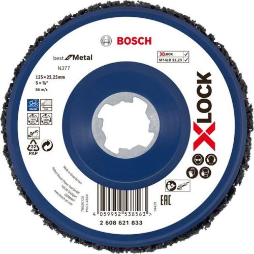 BOSCH X-LOCK Reinigingsschijf N377 Beste voor Metaal, Ø125mm 2608621833