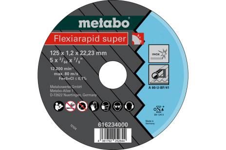 METABO Doorslijpschijf Flexiarapid super 125x1,2x22,23 RVS, TF 41 616234000