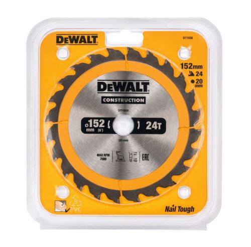 DeWALT Zaagblad voor hout 152 mm 24 tanden DT1930