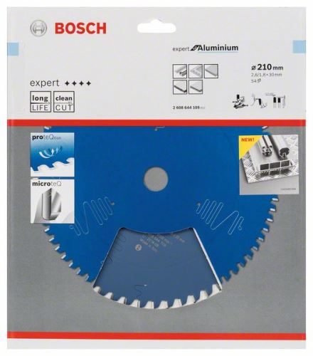 BOSCH Zaagblad Expert voor Aluminium 210 x 30 x 2,6 mm, 54 2608644109