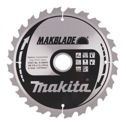 MAKITA houtzaagblad MAKBLADE 216x2,4x30 mm 24 tanden B-32714