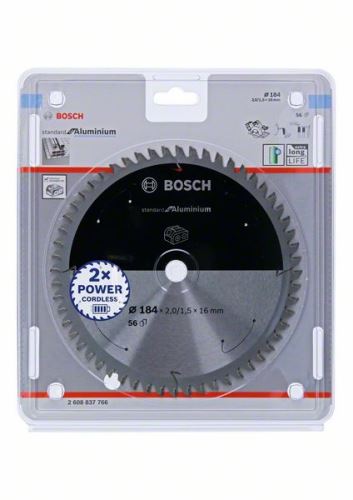 BOSCH Zaagblad voor accuzagen; Standaard voor aluminium 184x16x2/1,5x56T 2608837766