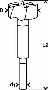 BOSCH Forstner-boren, DIN 7483 G 25 x 90 mm, d 8 mm 2608596974