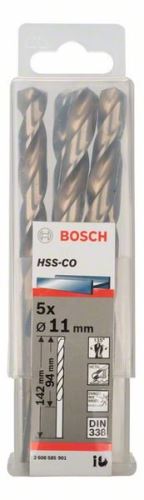 BOSCH Boren voor metaal HSS-Co, DIN 338 11 x 94 x 142 mm (5 stuks) 2608585901