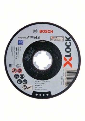 BOSCH X-LOCK Vlakke doorslijpschijf Expert for Metal systeem 125×1,6×22,23 AS 46 S BF, 125 mm, 1,6 mm 2608619254