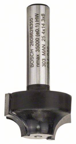 BOSCH Profielfrees E 8 mm, R1 6,3 mm, D 25,4 mm, L 14 mm, G 46 mm 2608628355