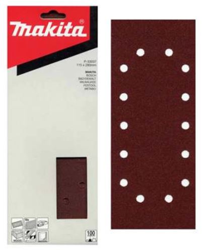 MAKITA schuurpapier 115x280 mm 14 gaten K80, 10 stuks P-33021