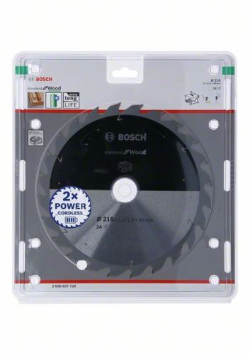 BOSCH Zaagblad voor accuzagen; Standaard voor hout 216x30x1,7/1,2x24T 2608837724