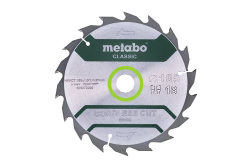 METABO Zaagblad 165 x 20 mm, 18 tanden, 20° CordlessCutClassic 628272000