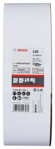 BOSCH 10-delige schuurbandenset X440 75 x 533 mm, 120 2608607259