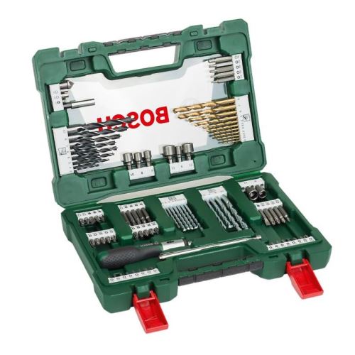 BOSCH 91-delige TiN set schroevendraaierbits en boren met ratel en magnetische telescoop 2607017195