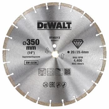 DeWALT diamant gesegmenteerde schijf, droog zagen, 350 x 25,4 mm DT40213