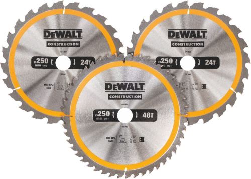 DeWALT CONSTRUCTION zaagbladenset, 250 x 30 mm (3 stuks) DT1963