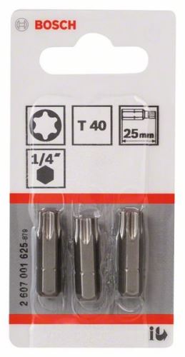 BOSCH Schroevendraaierbit extra hard Extra-Hart T40, 25 mm (3 stuks) 2607001625