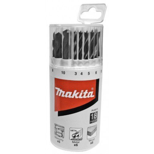 MAKITA borenset voor metaal/hout/metselwerk 3-10 mm (1 stuk), 18-dlg P-23818