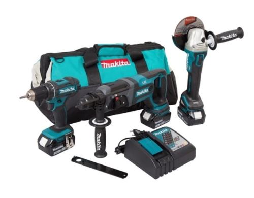 MAKITA Li-ion LXT 18V machineaccuset / DGA504 slijpmachine + DHR241 hamer + DDF482 schroevendraaier / DLX3078TX1