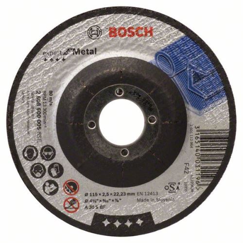 BOSCH Geprofileerde doorslijpschijf Expert for Metal A 30 S BF, 125 mm, 2,5 mm 2608600221